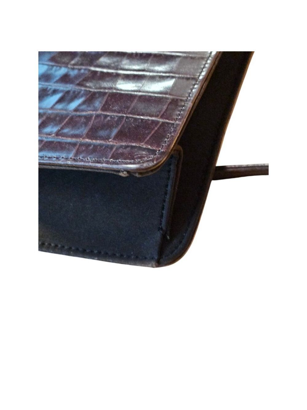 Enzo Angiolini Croc-Embossed Crossbody Bag in Brown - Picture 14 of 16